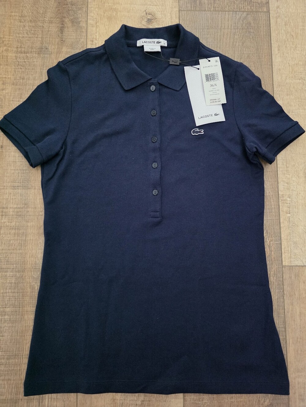 Lacoste Women’s Button-Front Polo in Navy - Size 4 - NWT